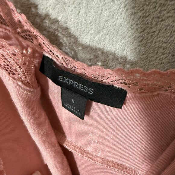 VTG Y2K Express Babydoll Tank Top Small Velvet/Lace Trim Coquette Boho Fairy 90s - Picture 8 of 10